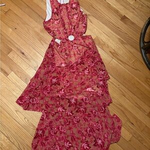 Floral Pink Sleeveless Dress